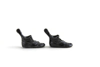 Vintage 1:12 Miniature Dollhouse Men's Victorian Black Boots Shoes