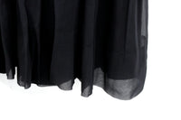 Vintage Black Chiffon Sleeveless Knee-Length Cocktail Dress with Bows