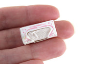 Vintage 1:12 Miniature Dollhouse White & Pink Tissue Box