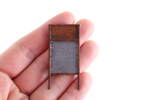 Vintage 1:12 Miniature Dollhouse Metal Washboard