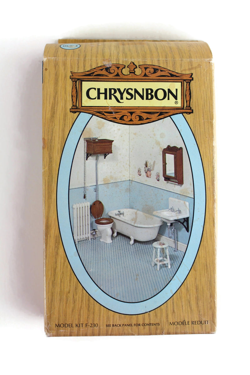 New Vintage 1:12 Miniature Dollhouse Chrysnbon DIY Bath Furniture Kit