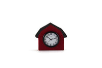 Artisan-Made Vintage 1:12 Miniature Dollhouse Wooden Red Barn Wall Clock Signed by Artist