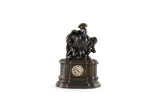 Vintage 1:12 Miniature Dollhouse Large Bronze Metal Sculpture Statue Clock with Man & Horse