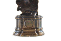 Vintage 1:12 Miniature Dollhouse Large Bronze Metal Sculpture Statue Clock with Man & Horse