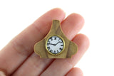 Vintage 1:12 Miniature Dollhouse Wooden Mantel Clock