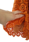 Anthropologie Orange "Tuberose Lace Skirt" by Moulinette Soeurs, Size 6 / 8, Originally $188