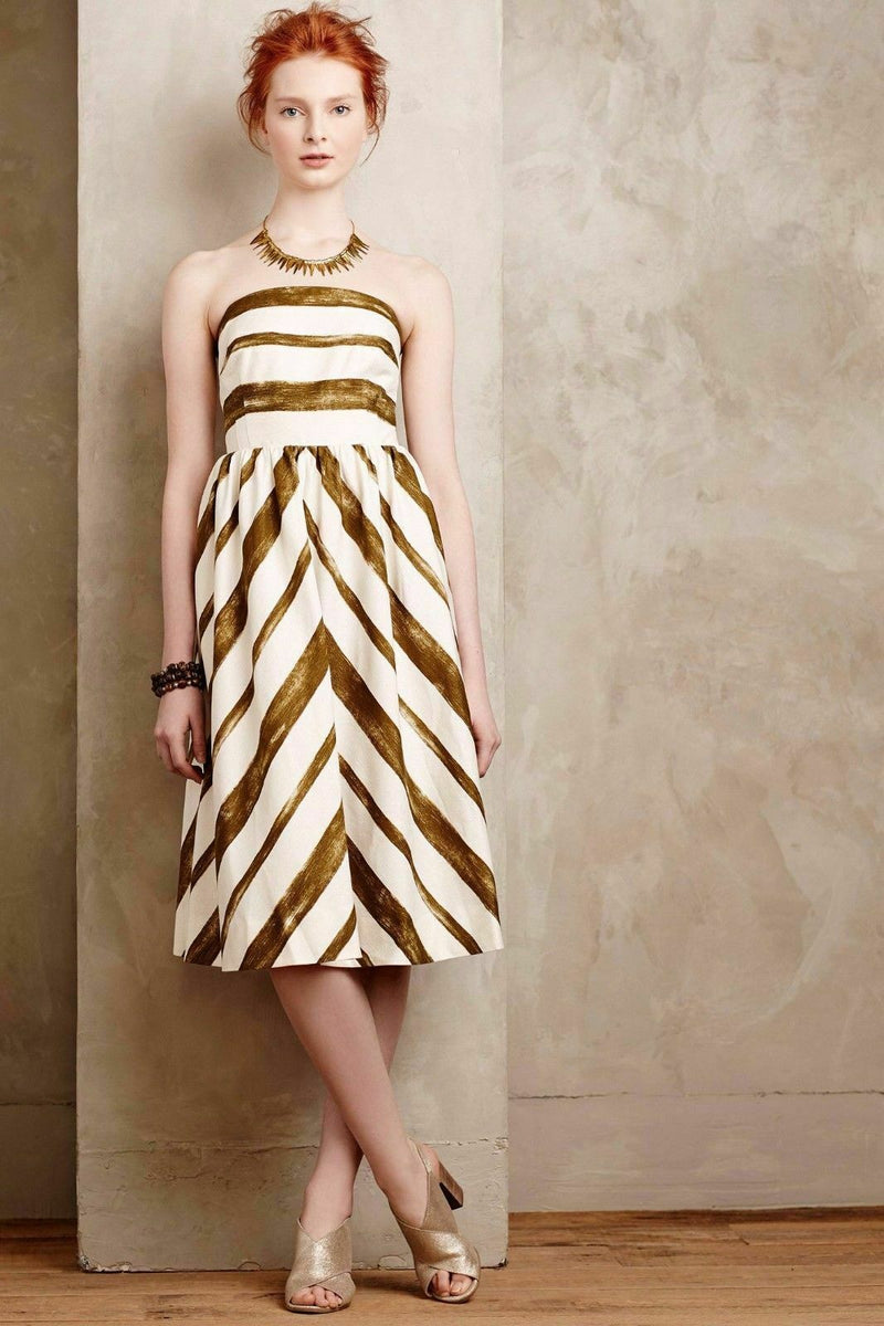 By Anthropologie Menswear Stripe Strapless Dress