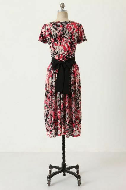 Anthropologie Pink & Black Printed Sweater Knit 