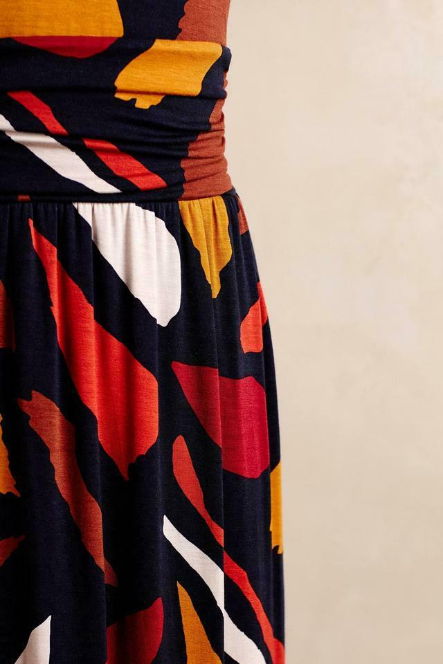 black and red striped maxi dress New Anthropologie Black & Red Printed 