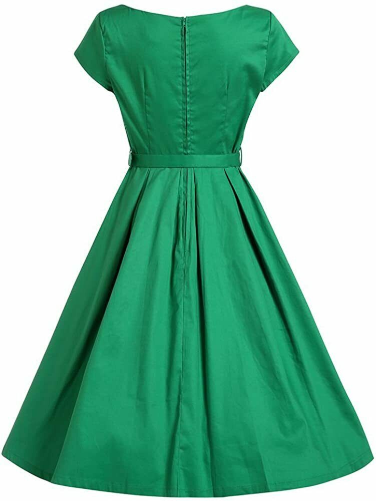 New Lindy Bop Retro Style Liberty Swing Dress in Emerald Green, Size U –  The Mustard Dandelion