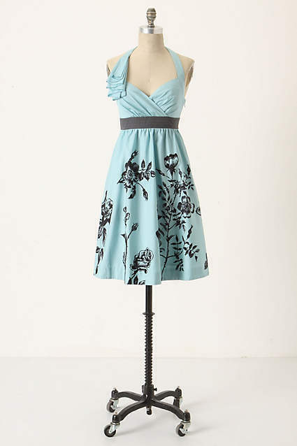 Anthropologie Blue Floral Halter 