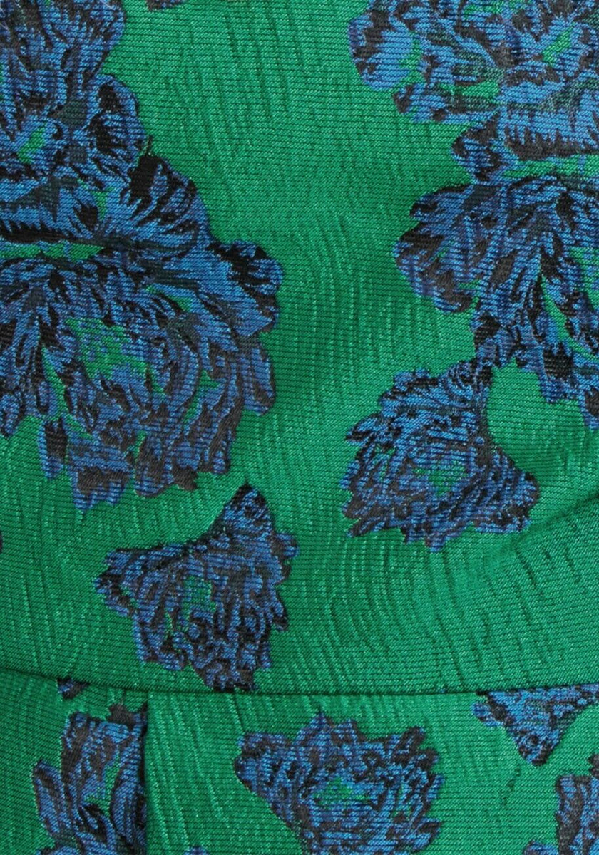 New Modcloth Green & Blue Brocade "Uniqueness On Offer Shirt Dress", S   The Mustard Dandelion