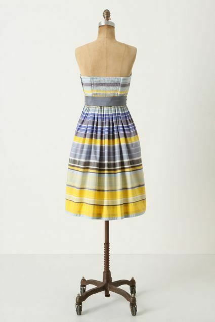 New Anthropologie Blue & Yellow Striped 