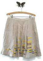 New Anthropologie Beige Embroidered "Hatch Mark Skirt" by Maeve, Size 6, Originally $148