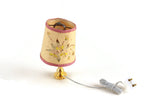 Artisan-Made Vintage 1:12 Miniature Dollhouse Working Floral & Brass 12V Plug-In Table Lamp