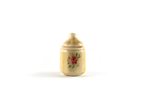Vintage 1:12 Miniature Dollhouse Floral Porcelain Canister