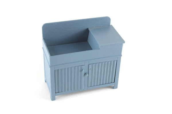 Vintage 1:12 Miniature Dollhouse Blue Dry Sink