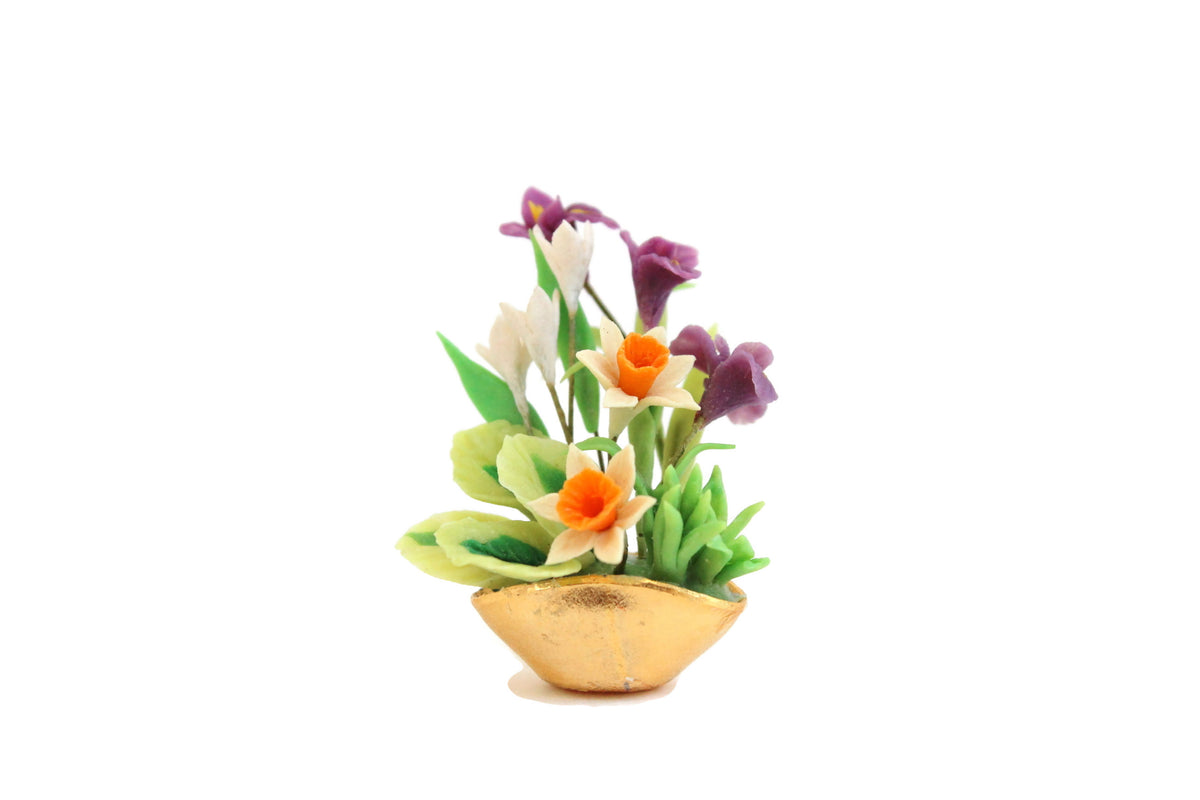 Miniature Flowers, Assorted Flowers in Clay Window Box Planter