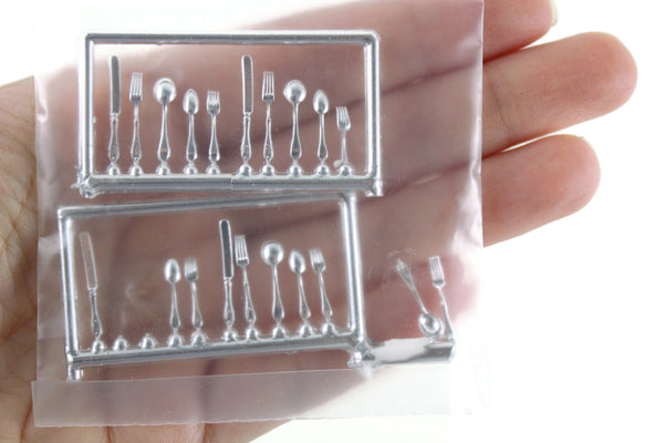 New Vintage 1:12 Miniature Dollhouse Silverware Set for 4 Place Settings