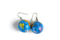 Vintage Dangling World Globe Earrings