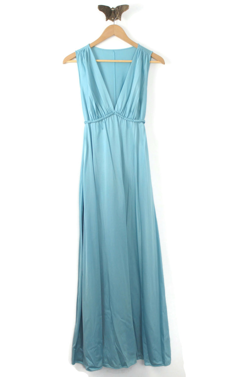 Vintage Light Blue Sleeveless Grecian-Style Maxi Dress or Nightgown – The  Mustard Dandelion