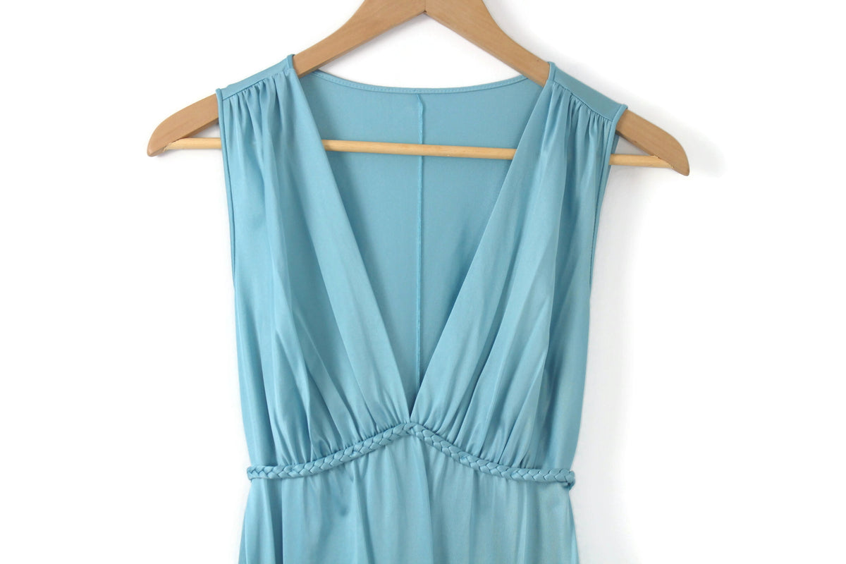 blue midi dress amazon Vintage Light Blue Sleeveless Grecian-Style Maxi Dress or Nightgown – The  Mustard Dandelion