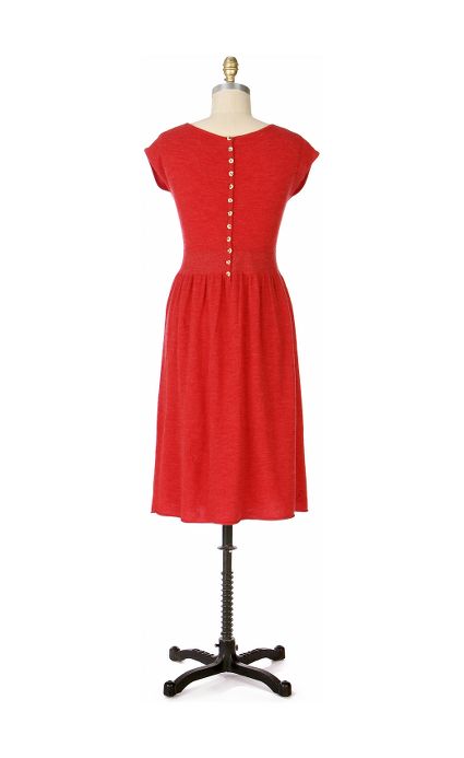 open lace back dress Anthropologie Red Wool 