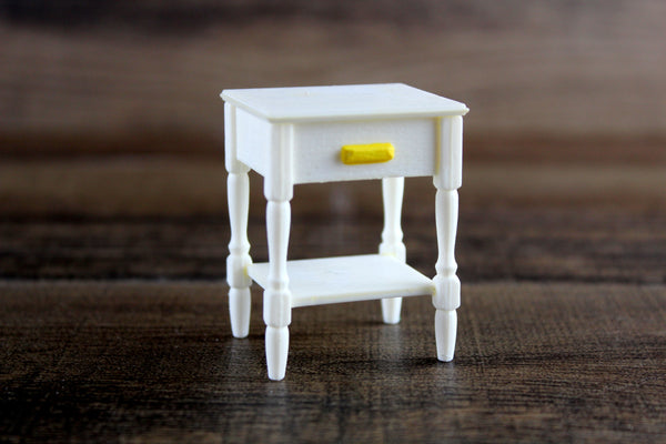 Vintage 1:12 Miniature Dollhouse White End Table, Side Table or Nightstand