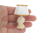 Vintage 1:12 Miniature Dollhouse Working 12V Plug-In Yellow Cat Table Lamp