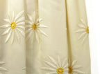 Vintage Beige, Yellow & Green Maxi Dress with Embroidered Daisy Appliques