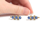 Vintage Blue Rhinestone Screw-Back Earrings