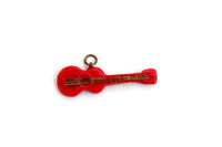 Vintage Red Celluloid Guitar Charm or Pendant