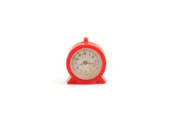 Vintage 1:12 Miniature Dollhouse Red Alarm Clock