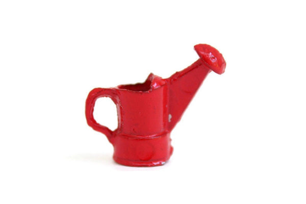 Vintage 1:12 Miniature Dollhouse Red Metal Watering Can