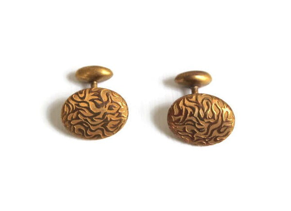 Vintage Gold Oval Cuff Links