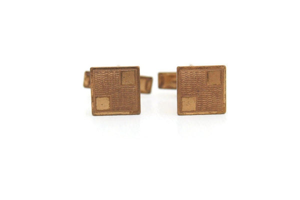 Vintage Gold Square Etched Cuff Links