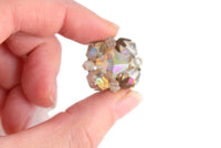 Vintage Aurora Borealis Iridescent Crystal Beaded Clip-On Earrings