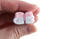 Artisan-Made Vintage 1:12 Miniature Dollhouse White & Pink Bath Towel Set by Cookie & Sunny