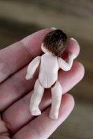 Artisan-Made Vintage 1:12 Dollhouse Porcelain Bisque Baby Boy Figurine
