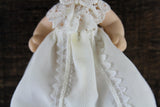 Artisan-Made Vintage 1:12 Dollhouse Porcelain Bisque Baby Figurine in White Lace Sleeper Nightgown & Bonnet