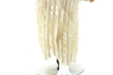 Artisan-Made Vintage 1:12 Dollhouse Porcelain Bisque Edwardian Woman Figurine in Beige Lace Dress