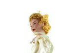 Artisan-Made Vintage 1:12 Dollhouse Porcelain Bisque Edwardian Woman Figurine in Beige Lace Dress