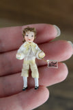 Artisan-Made Vintage 1:24 Dollhouse Porcelain Bisque Victorian Boy Figurine "Eddie" by Angel Children