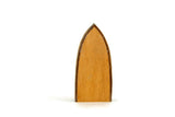 Artisan-Made Vintage 1:48 Quarter Scale Miniature Dollhouse Wooden Boat-Shaped Shelf with Accessories Signed by Artist