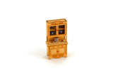Artisan-Made Vintage 1:48 Quarter Scale Miniature Dollhouse Wooden China Cabinet with Accessories Signed by Artist