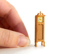 Artisan-Made Vintage 1:48 Quarter Scale Miniature Dollhouse Wooden Grandfather Clock