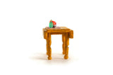 Artisan-Made Vintage 1:48 Quarter Scale Miniature Dollhouse Wooden Kitchen Table with Accessories