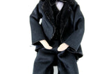 Artisan-Made Vintage 1:12 Dollhouse Porcelain Bisque Man Father Dad Figurine in Black Tuxedo