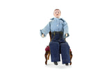 Artisan-Made Vintage 1:12 Dollhouse Porcelain Bisque Man Father Dad Figurine in Blue Checked Shirt & Jeans