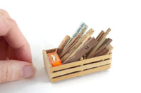 Artisan-Made Vintage 1:12 Miniature Dollhouse Crate of Dollhouse Building Tools & Accessories